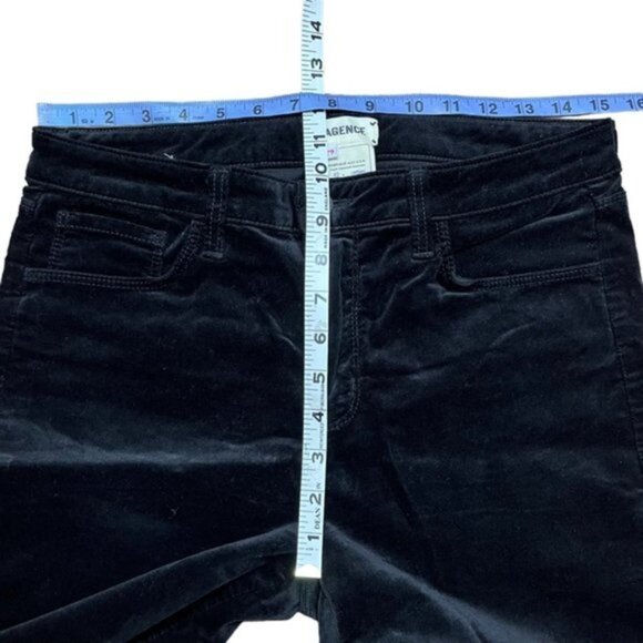 L'Agence Margot‎ Velvet Mid-Rise  Skinny Jean in Black Women Size 29 - Picture 4 of 8